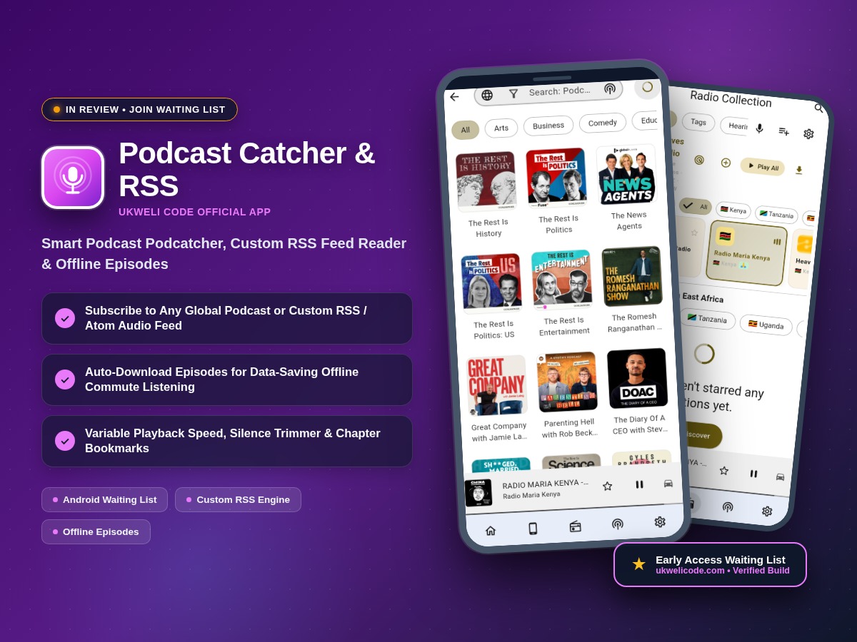 Podcast Catcher & RSS Player screenshot
